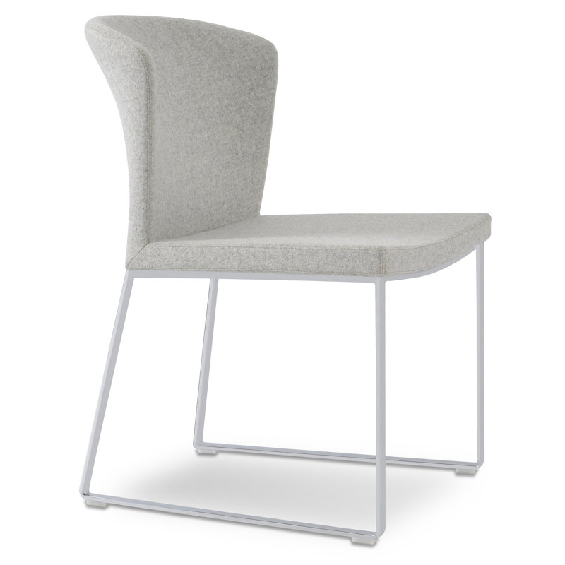 Capri 18'' H Upholstered Metal Side Chair, Brick, Stainless Steel Brushed