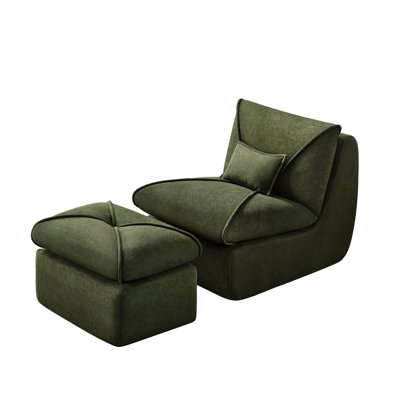 Armless Bean Bag Set With Ottoman (set Of 2) by Latitude Run