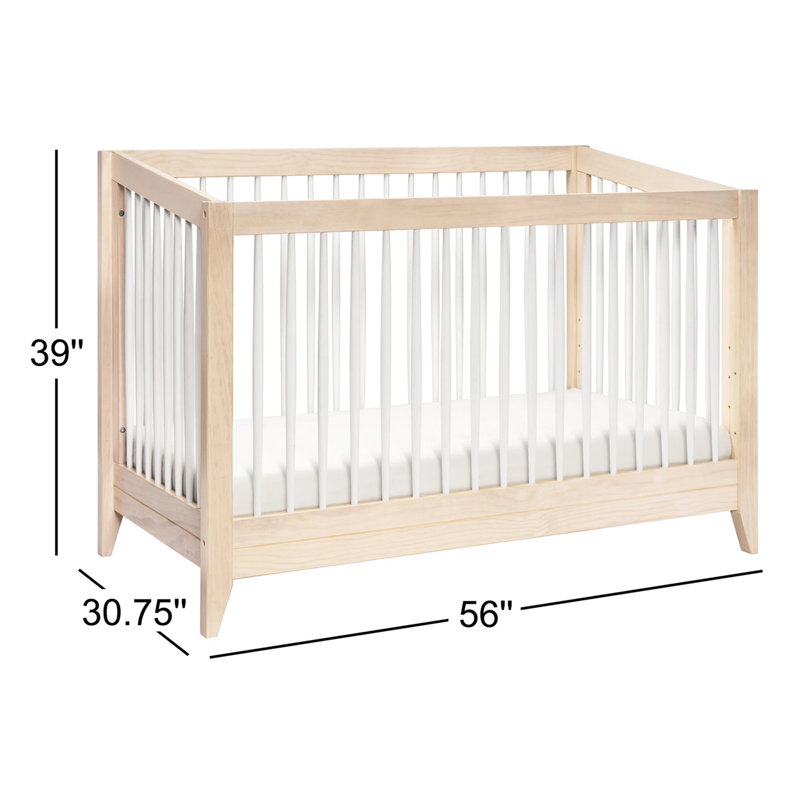 Sprout 4-in-1 Convertible Crib, Washed Natural/White