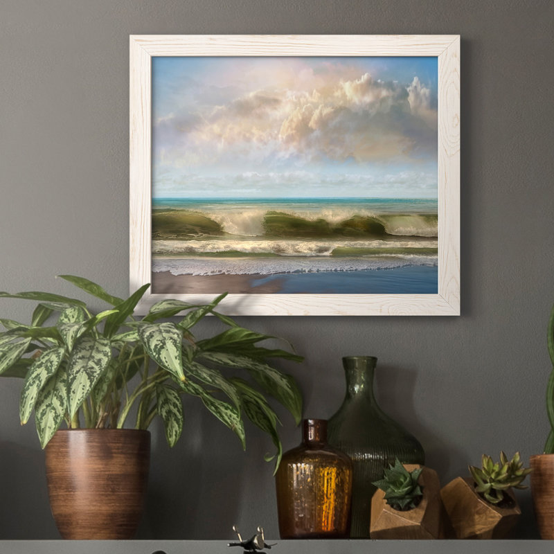 Beach Break - Reproduction d'art sur toile encadrée, H 24 po x l 18 po x P 1,5 po, Blanc