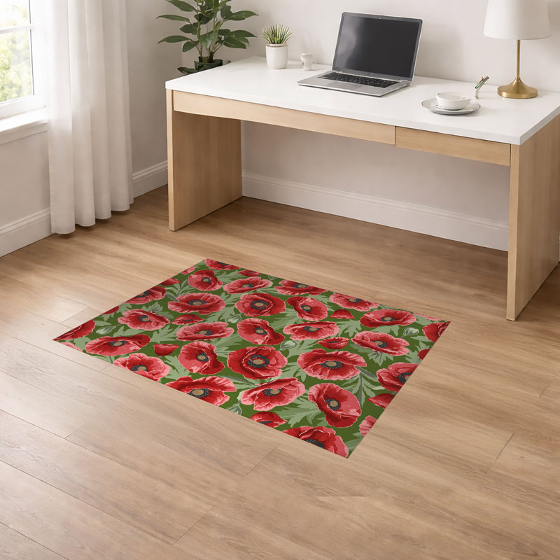 Tapis de bureau léger Poppie, H 0,1 po x l 36 po x P 24 po, Evergreen