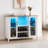 Wine Bar Cabinet With Led Light,Home Coffee Cabinet With Wine And Glass Rack,Kitchen Buffet Sideboard With Storage,Liquor Cabinet For Bar,Dining Room,Kitchen-1362667351