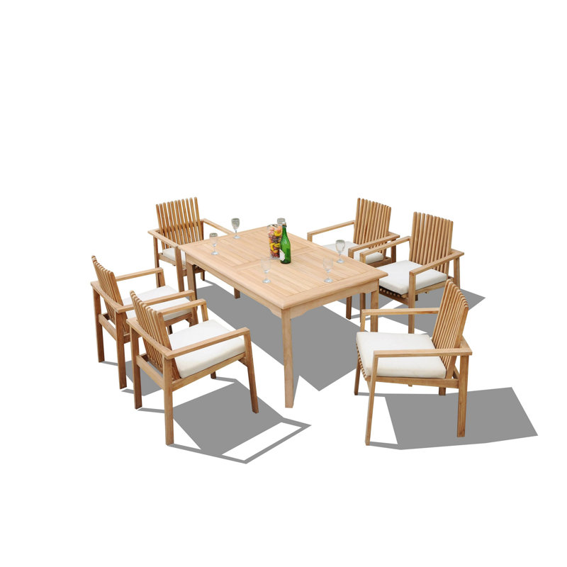 Ensemble de salle à manger rond en teck pour 3 personnes 36 po