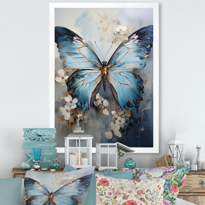 " Butterfly Ethereal Blues Form Abstract Elegance "