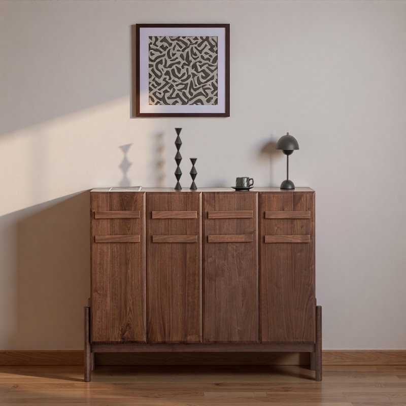 Retro Four-Door Shoe Storage Cabinet, 39.37" H x 62.99" W x 14.96" D