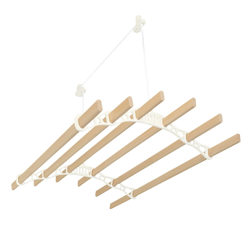 Cast Iron Retractable Clothesline, 14cm H x 90cm W x 56cm D, Ivory