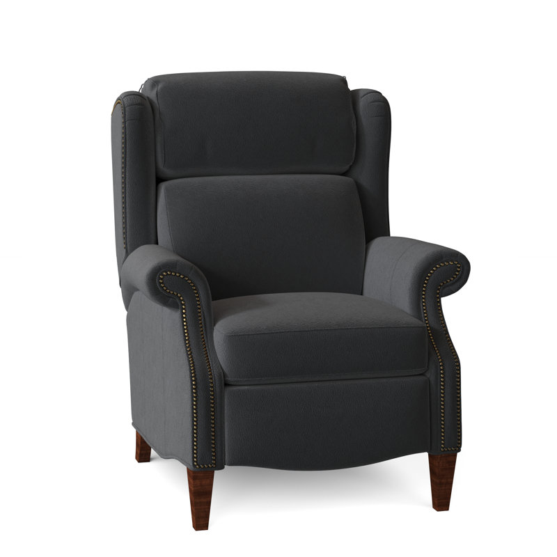 Miller Recliner, Aline Fumo Genuine Leather, Mahogany, Pewter