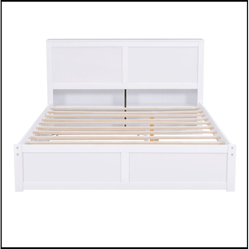 Lit plateforme avec rangement et tablettes gigognes, Grand