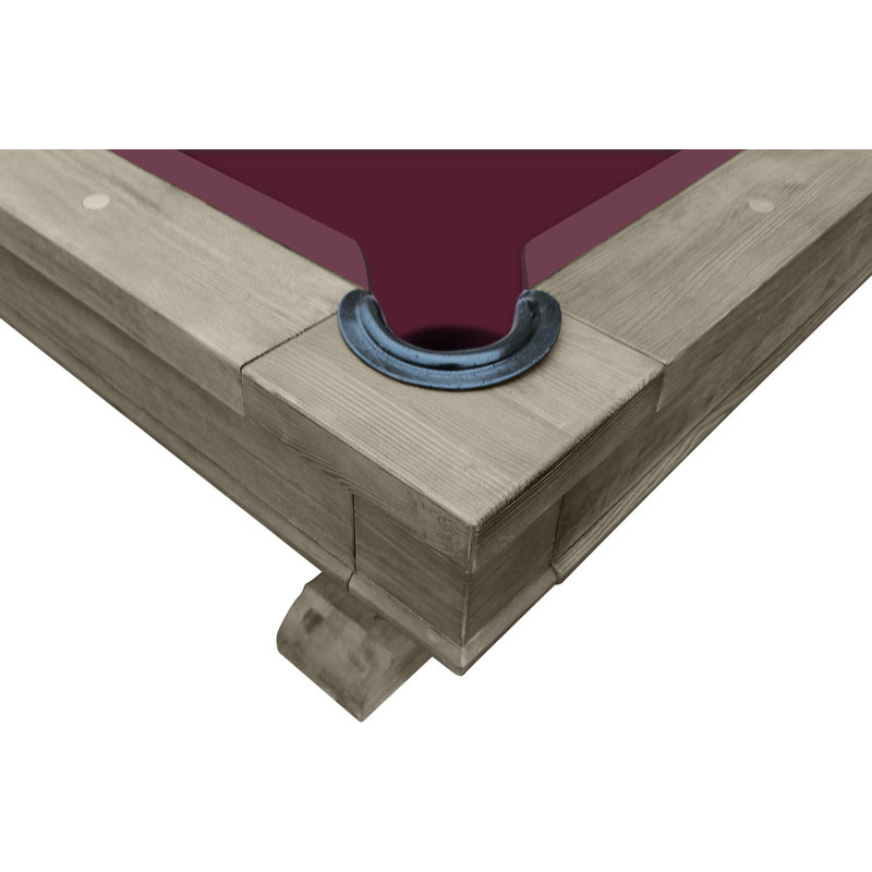 Brazos River Weathered 8' Slate Pool Table with Professional Installation Included, Weathered Gray, Wine, Dining Top Included