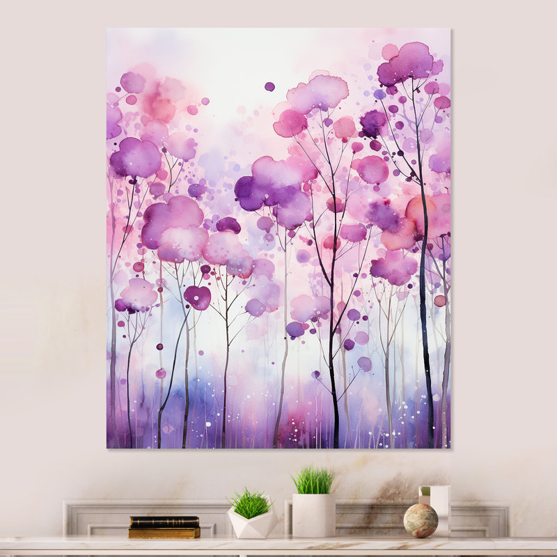 «Mauve Boho Flowers Explosion», art mural géométrique en métal, H 32 po x l 16 po x P 1 po