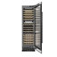 ZLINE Autograph 24 in. Black Stainless 100 Bottle Column Wine Cooler w/ Gold Accents-30447449