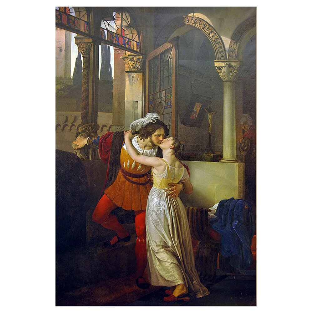 Leinwandbild Der letzte Kuss von Romeo und Julia von Francesco Hayez