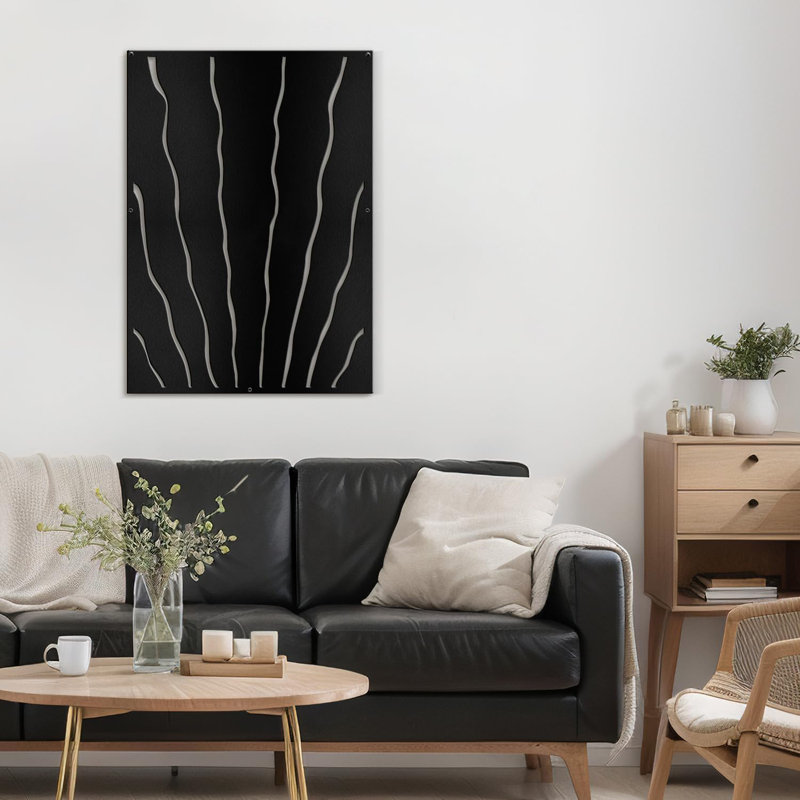 Zèbre à rayures minimaliste moderne abstrait décoratif mural, décoration suspendue, décoration murale en métal, Noir