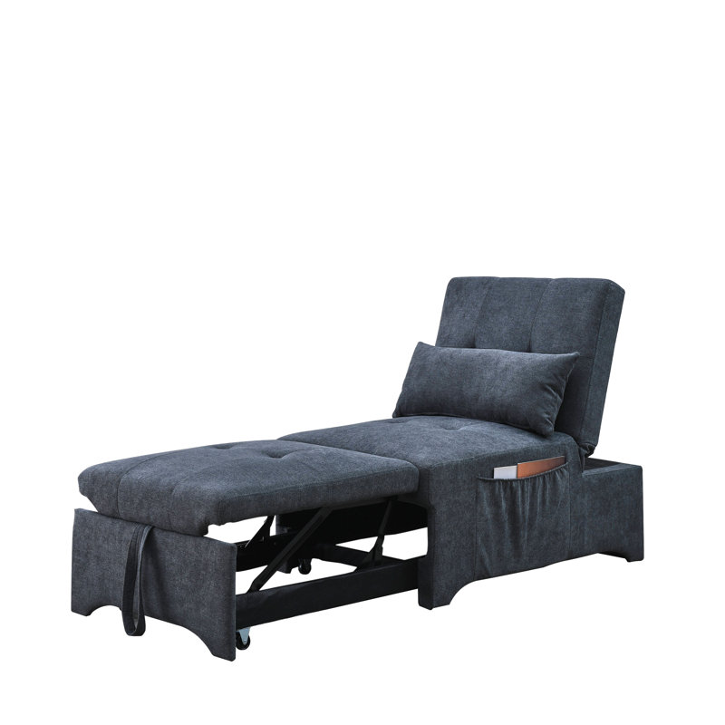 Flâneuse rembourrée, 100 % polyester gris foncé
