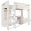 Loft Bed With Desk & Storage - White Space-saving Design, Usb Charging
