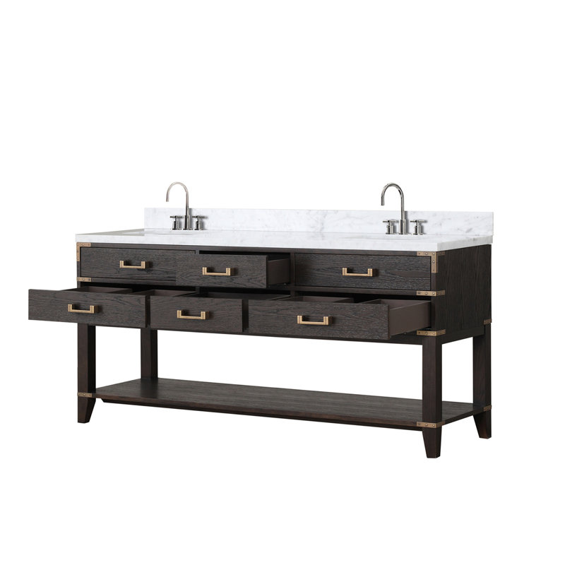 Double Bath Vanity with Carrara Marble Top
