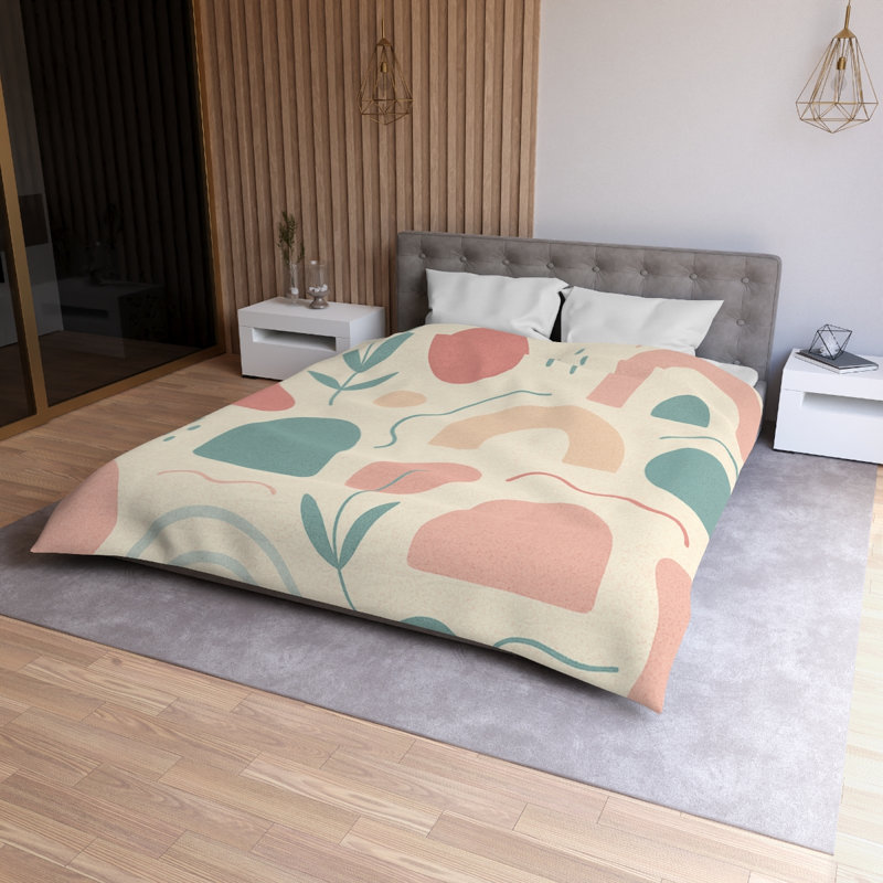  Duvet Covers No 1 Single Piece, Queen Duvet Cover, White/Pink