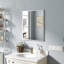 Miroir de salle de bain en aluminium argenté de 24 pouces, avec une structure et un design moderne, idéal pour améliorer le cadre solide des petites salles de bain-130489275-130489277