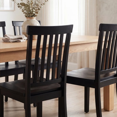 Slatted Back Dining Chair Solid Wood Side Chair