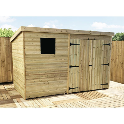Bluford 10 ft. W x 6 ft. D Solid Wood Garden Shed