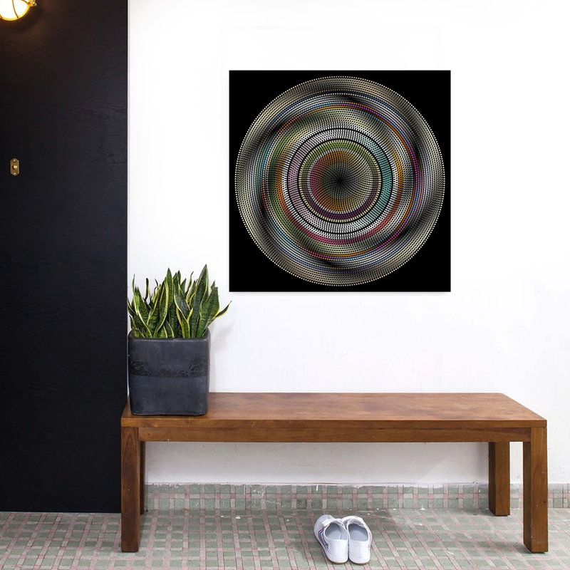 Art contemporain, art contemporain coloré et élégant, H 32 po x l 32 po