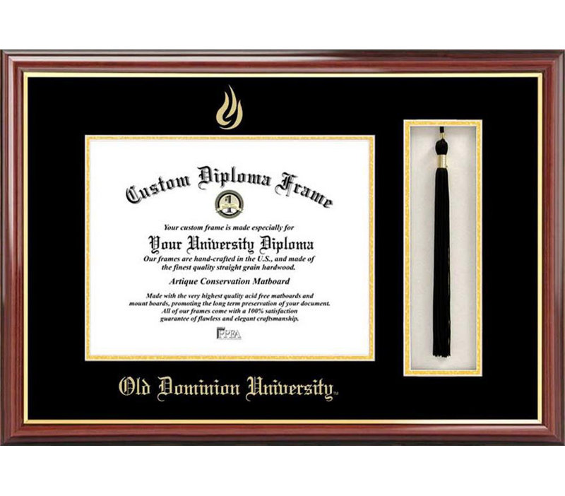 Mahogany Embossed Diploma Frame with Tassel Box