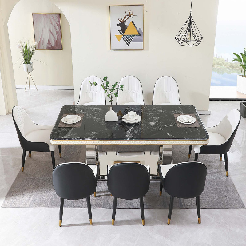 78.7"Faux Marble Dining Table(Dining Table Only)