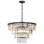 Lustre en cristal noir 23 lumières de luxe moderne 23 po pour le salon, la salle à manger et la chambre à coucher-46523454
