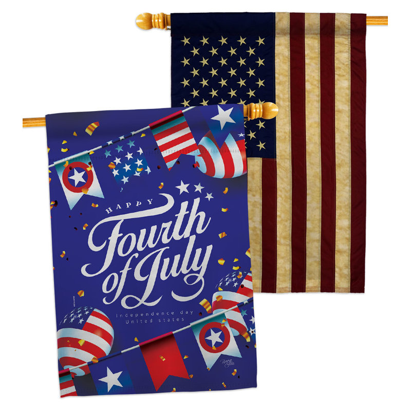 Drapeau de maison en polyester 40 x 28 po Celebrate Independence Day