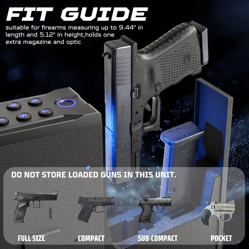 Coffre-fort pour armes de poing avec empreinte digitale Smart
