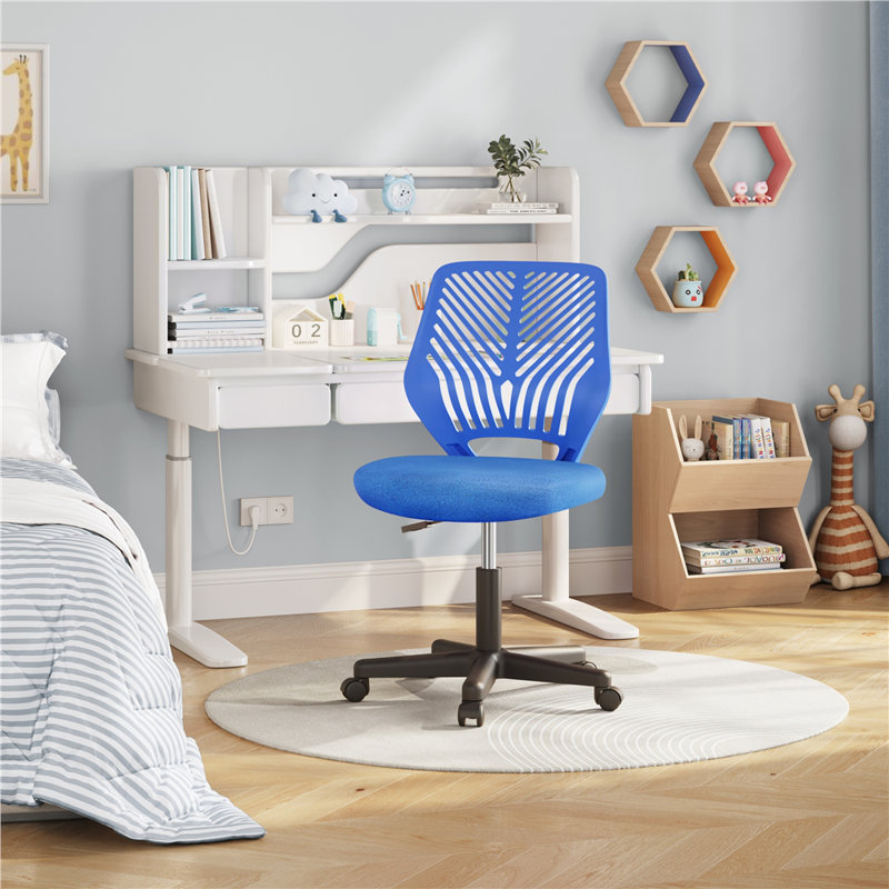 Rubin Mid Back Armless Office Chair, Blue