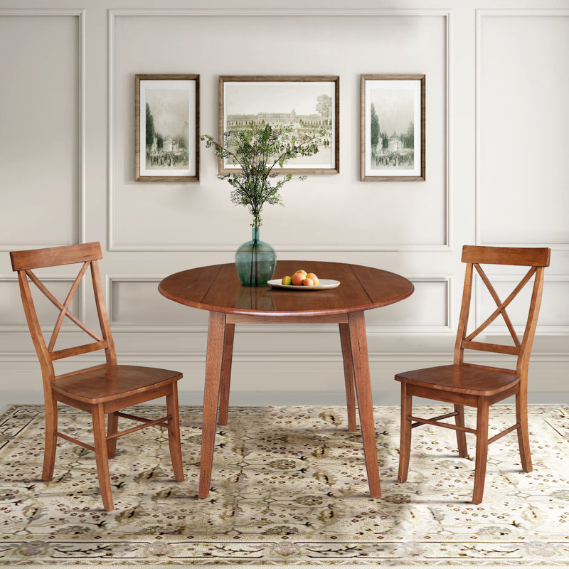 Ensemble de salle à manger Kaylam, Chêne vieilli, 3 pièces: table, 2 chaises