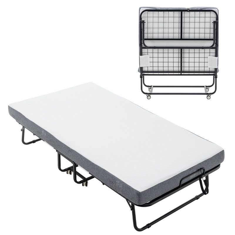 Lit portable pliable avec matelas de qualité supérieure et cadre robuste pour adultes