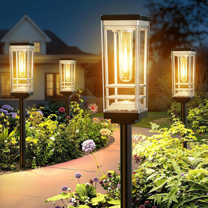 Taller Éclairage de sentier solaire extérieur, lumières de jardin solaires améliorées et plus lumineuses alimentées à l'énergie solaire, plus de 12 heures d'éclairage solaire extérieur pour éclairage de jardin