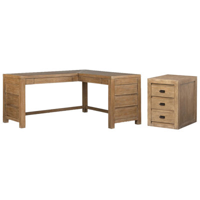 L Desk With Mobile File Cabinet