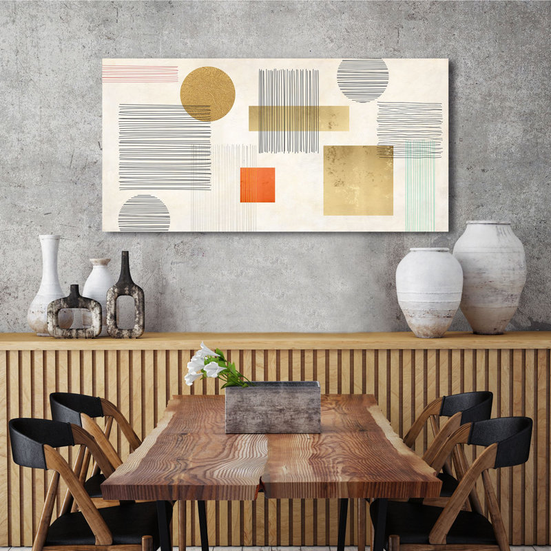 Nordic Style: Lines And Shapes by Sayaka Miko - Wrapped Canvas Print, 50cm H x 100cm W x 4cm D