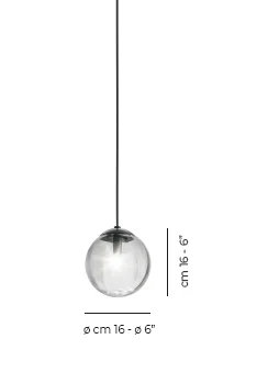 Puppet 1 - Light Pendant, 85" H x 6" W x 6" D, Crystal Transparent, Matte Black