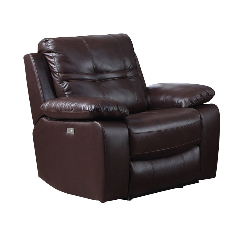 Raelyn 109.2cm Wide Vegan Leather Standard Recliner, Dark Chocolate