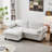 Living Room Furniture Big Loveseat Luxury Couch With Ottoman Soft Chenille Upholstered Sofa Beige-1168470101