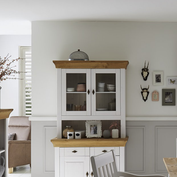 Hojanovice Display Cabinet, White/Leach-coloured