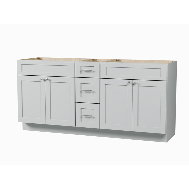 Base de meuble-lavabo double 72 po Disar, Gris