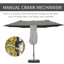 Parasol de patio de 15 pieds - Parasol extérieur rectangulaire en acier double face, gris foncé, protection contre le soleil, manivelle facile, matériau durable gris 15 pi avec base. Parasol de parasol. Acier, intempéries