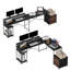 Bureau d'ordinateur convertible en L avec armoire et tablette pour moniteur avec prise de courant réversible-143598178