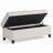 Rhya Storage Bench Ottoman, 50 Inch Seat, Button Tufted Gray Fabric-121481604