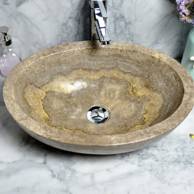 AA Warehousing Katelyn 13.75 " Stone Oval Bathroom Sink