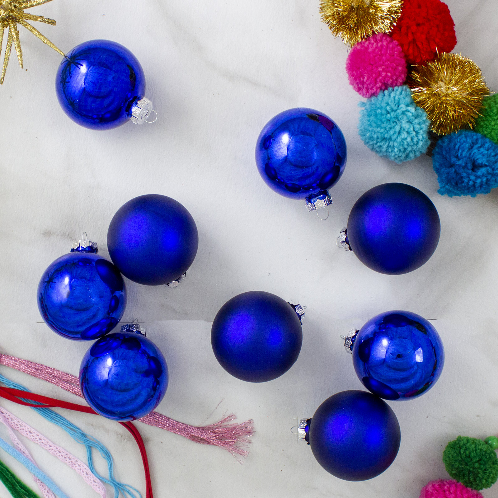 3" Glass Bauble, Blue
