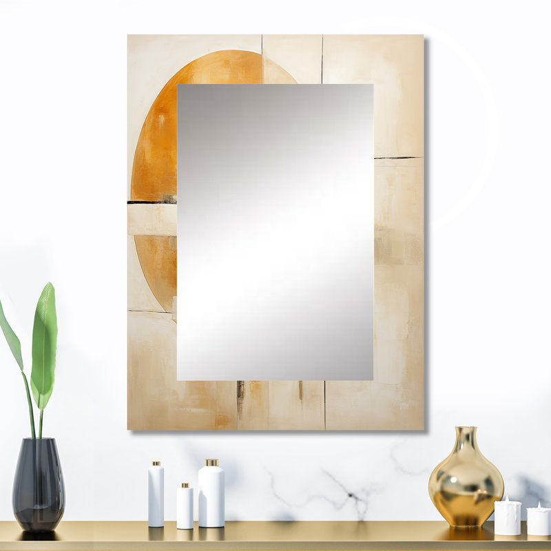 A Sense Of Timelessness Watercolor Yellow Black I - Abstract Painting Unique Wall Mirror, Gold Mirror, Printed Metal Art