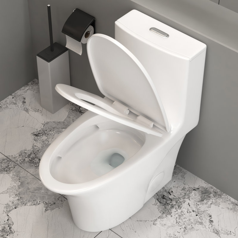 Toilette monobloc 16 po KDK Home, Blanc