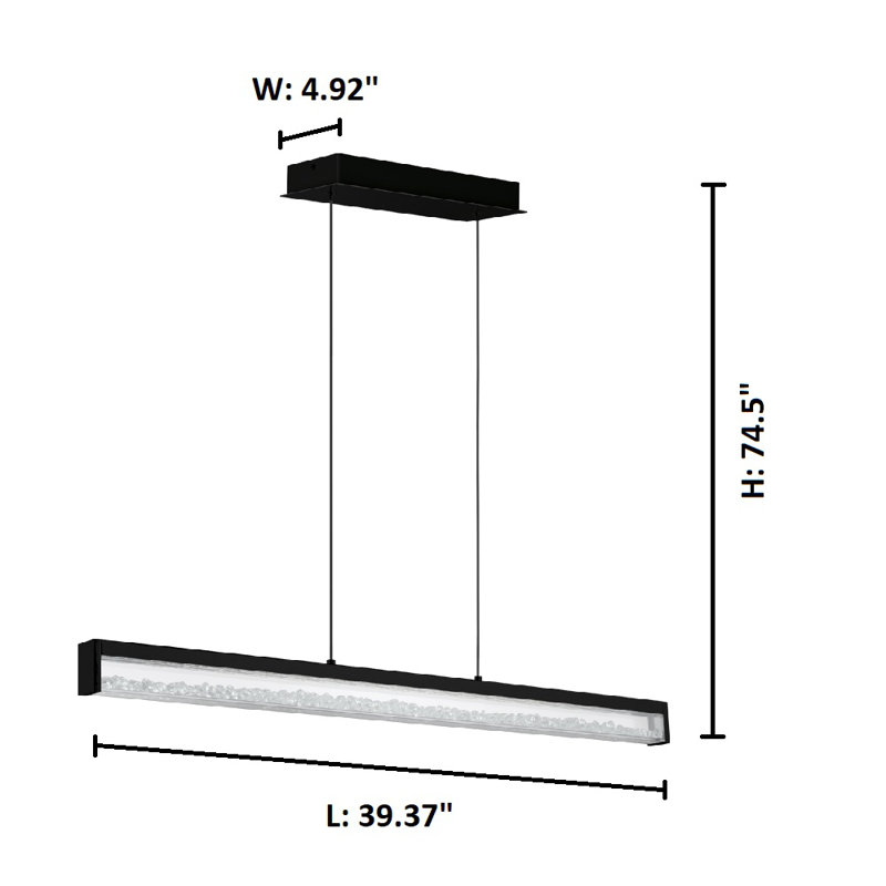 Akihiko 1 - Light Matte Black LED Kitchen Island Pendant
