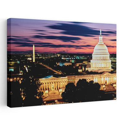 Vue élevée du Capitole au crépuscule, Washington, DC, États-Unis, architecture contemporaine abstraite, art urbain